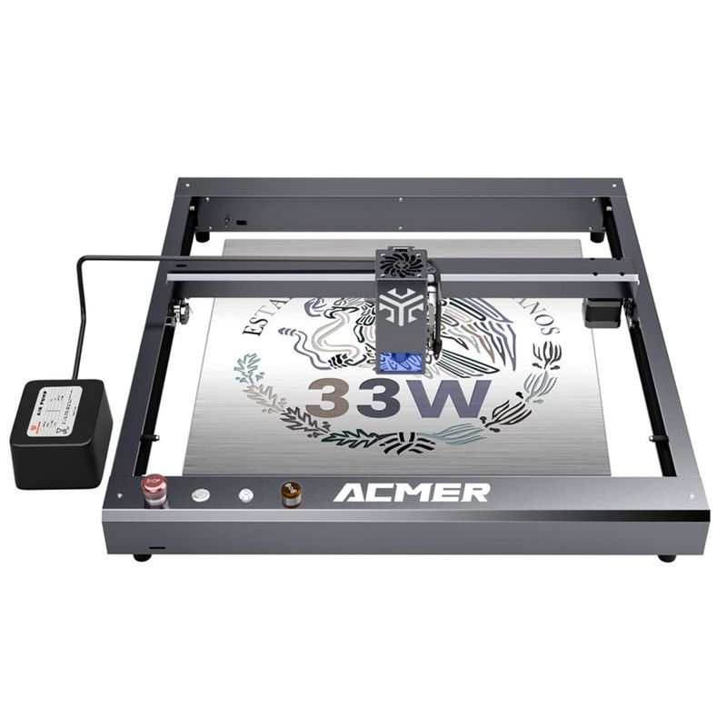 ACMER P2 33W máquina de corte de gravador a laser, gravador a laser de mesa de madeira e cortador alta velocidade 30000mm/min
