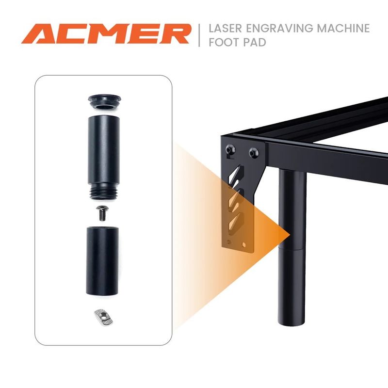 Metal Elevação Laser Gravador Riser Cor preta Para ACMER máquina de gravura a laser