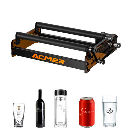M3 Laser Roller Rotativo Suporta Gravura de objetos cilíndricos Garrafas de vidro Garrafas de estribo Copo de termo