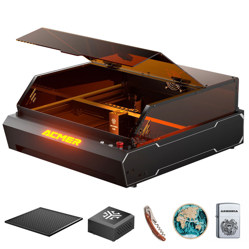 ACMER P3 2 em 1 Máquina de corte de gravura com módulo duplo de laser com laser de diodo de 10W 2W laser IR