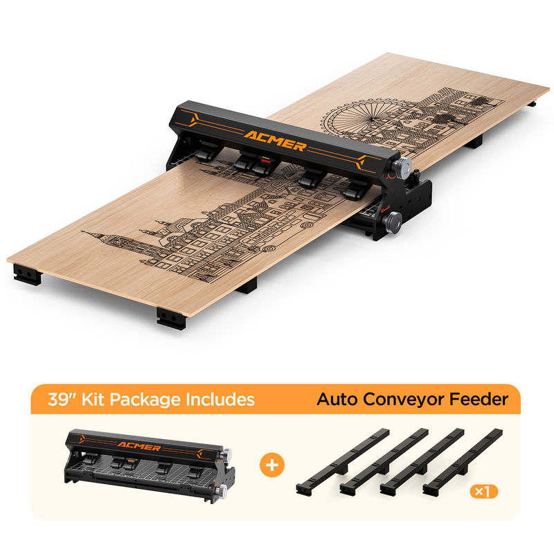 ACMER Auto Conveyor Feeder Design de fuselagem de metal para gravação no eixo Y de alta estabilidade