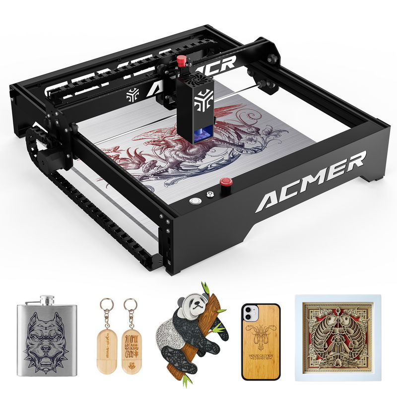 Potente Diodo de Alumínio Desktop Laser Engraver com 0.01mm Precisão e 10000mm/min Velocidade