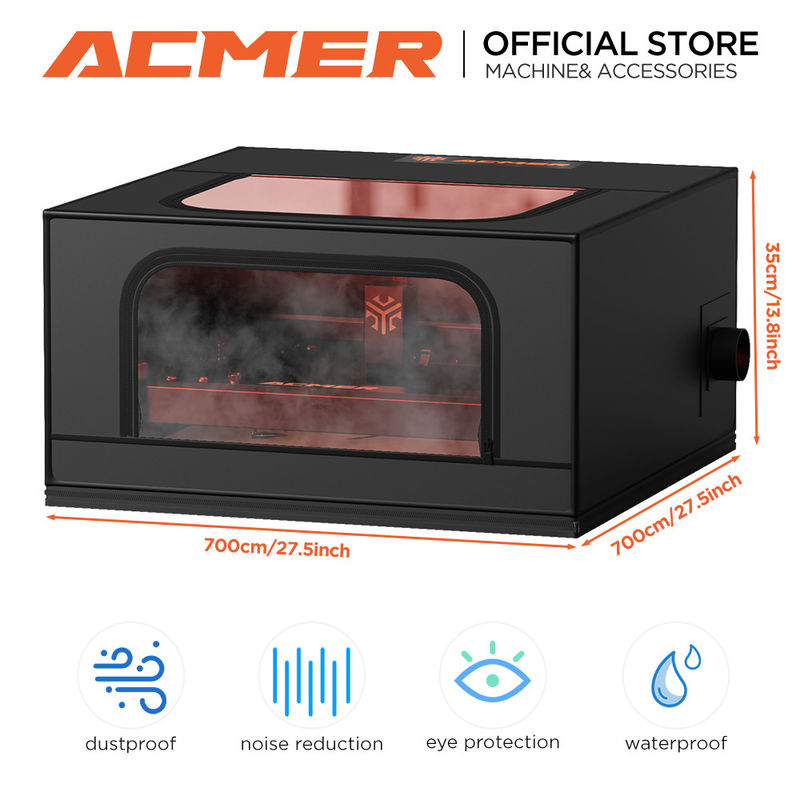 ACMER R10 Protecção Máquina de Engravagem a Laser Revestimento Incandescente Imponível a poeira Imponível a fumaça Fogo de escape Abertura de proteção ocular