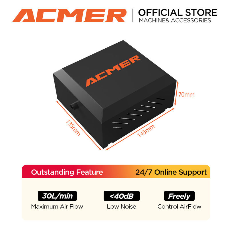 ACMER C4 Laser Engraver Air Assist Pump EU I US I UK Plug 5.0-5.5 M/s Velocidade do ar