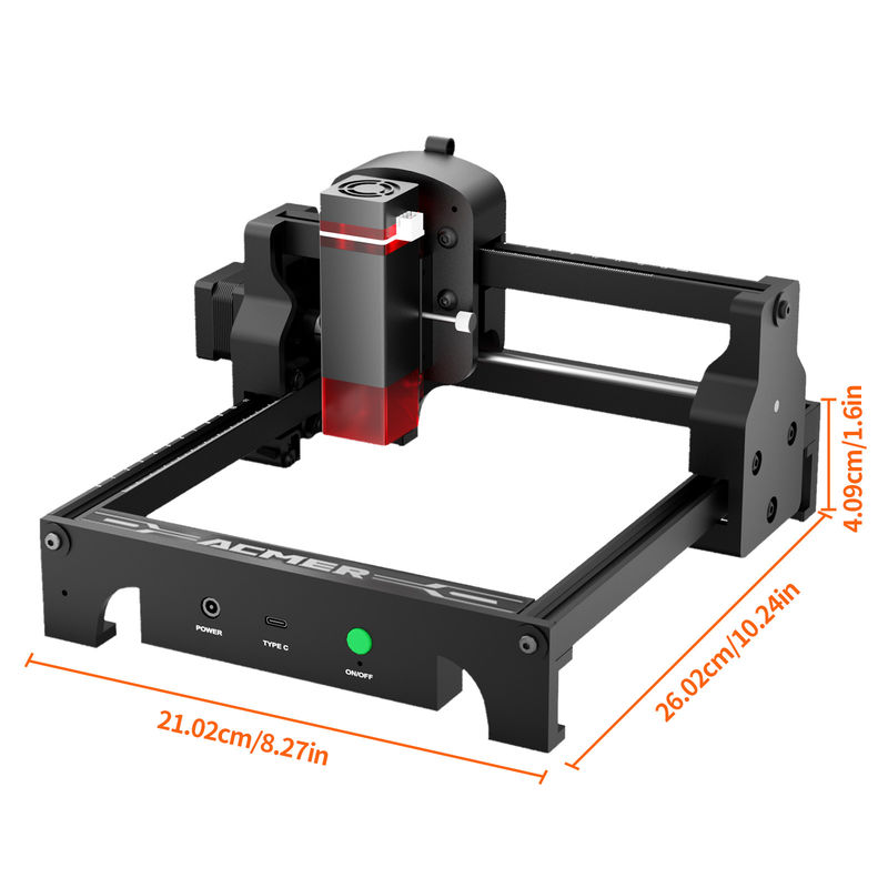ACMER S1 Mini Portable Laser Engraver para madeira / plástico / metal 2500mw Laser Output 130 * 130mm Área de trabalho