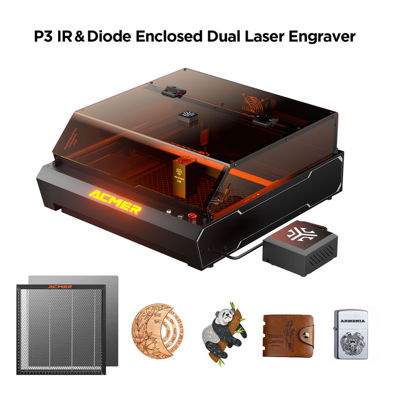 ACMER P3 2 IN 1 Máquina de corte a laser de ultra-precisão com câmera HD 2592 X 1944